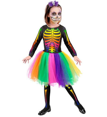 e-carnavalskleding-SYK Skelet regenboog kind