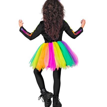 e-carnavalskleding-SYK Skelet regenboog kind
