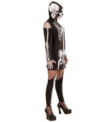 e-carnavalskleding-SYK Skeletjurk met schedel voor dames