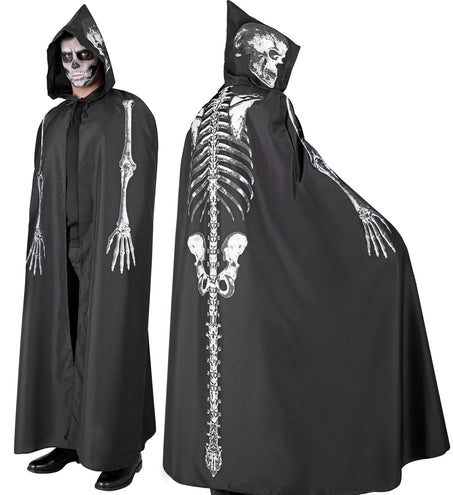 e-carnavalskleding-SYK Skeleton cape met capuchon