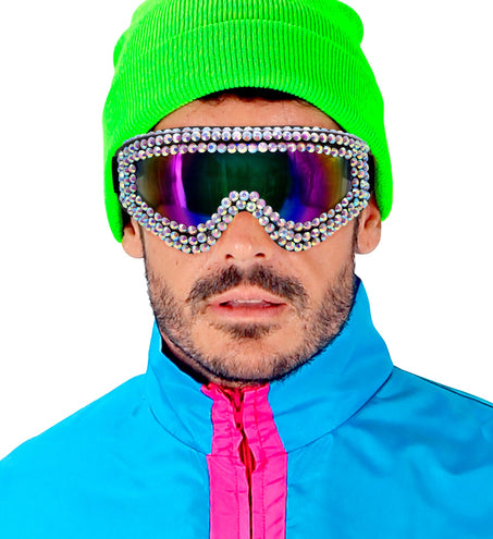 e-carnavalskleding-SYK Skibril met strass steentjes