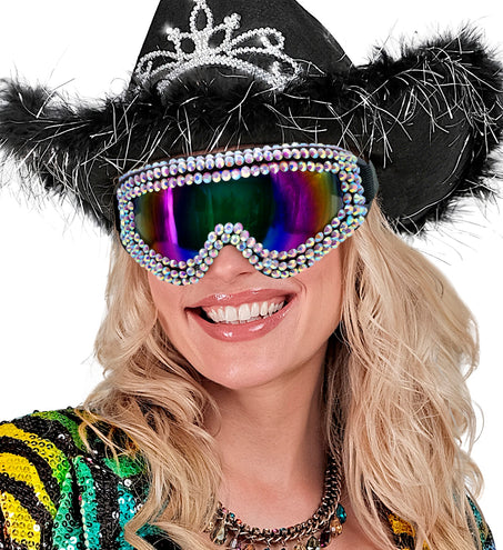 e-carnavalskleding-SYK Skibril met strass steentjes