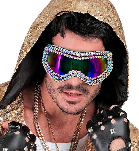 e-carnavalskleding-SYK Skibril met strass steentjes