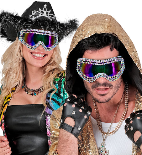 e-carnavalskleding-SYK Skibril met strass steentjes