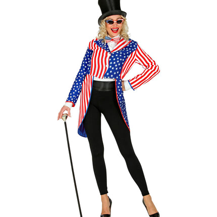 e-carnavalskleding-SYK Slipjas Amerika USA dames