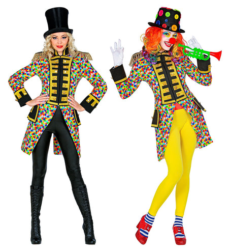 e-carnavalskleding-SYK Slipjas Clown carnaval meerkleurig dames