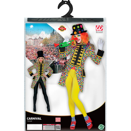 e-carnavalskleding-SYK Slipjas Clown carnaval meerkleurig dames