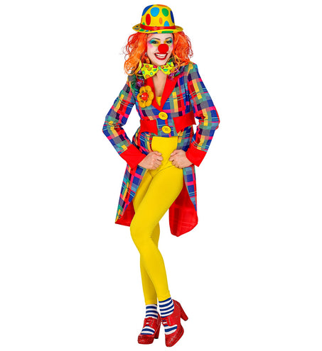 e-carnavalskleding-SYK Slipjas clown geruit multi dames