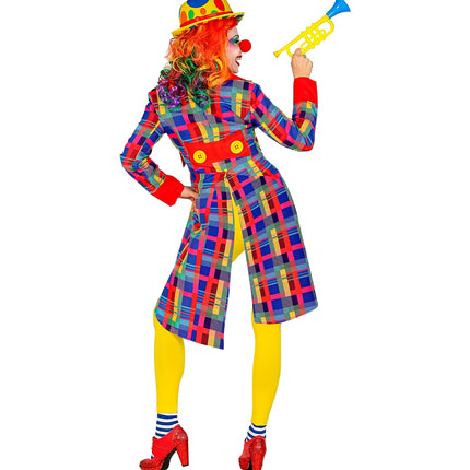 e-carnavalskleding-SYK Slipjas clown geruit multi dames
