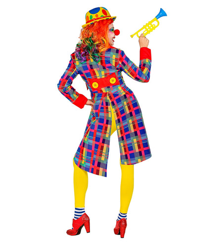 e-carnavalskleding-SYK Slipjas clown geruit multi dames
