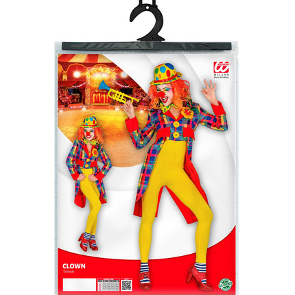 e-carnavalskleding-SYK Slipjas clown geruit multi dames