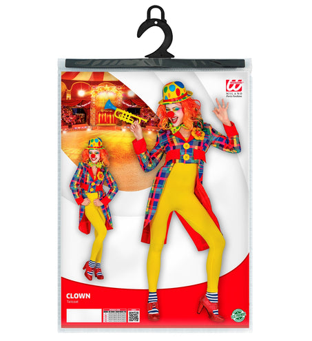 e-carnavalskleding-SYK Slipjas clown geruit multi dames