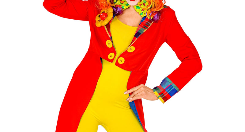 e-carnavalskleding-SYK Slipjas clown rood dames