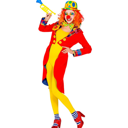 e-carnavalskleding-SYK Slipjas clown rood dames