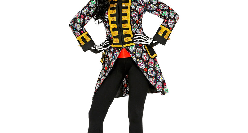 e-carnavalskleding-SYK Slipjas day of dead schedels dames