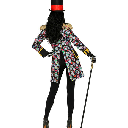 e-carnavalskleding-SYK Slipjas day of dead schedels dames