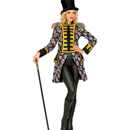 e-carnavalskleding-SYK Slipjas day of dead schedels dames