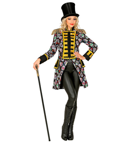 e-carnavalskleding-SYK Slipjas day of dead schedels dames