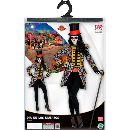 e-carnavalskleding-SYK Slipjas day of dead schedels dames