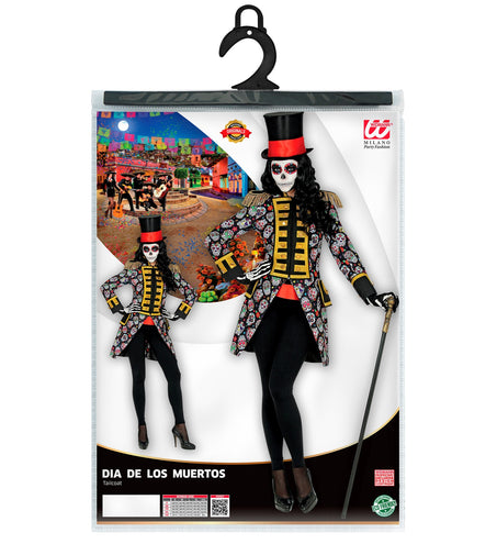 e-carnavalskleding-SYK Slipjas day of dead schedels dames