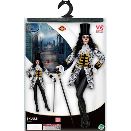 e-carnavalskleding-SYK Slipjas halloween schedels dames