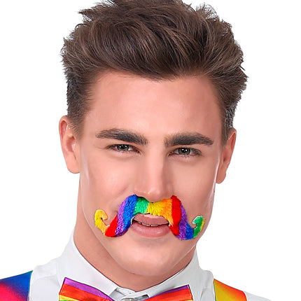 e-carnavalskleding-SYK Snor regenboogkleuren
