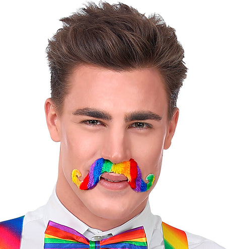 e-carnavalskleding-SYK Snor regenboogkleuren