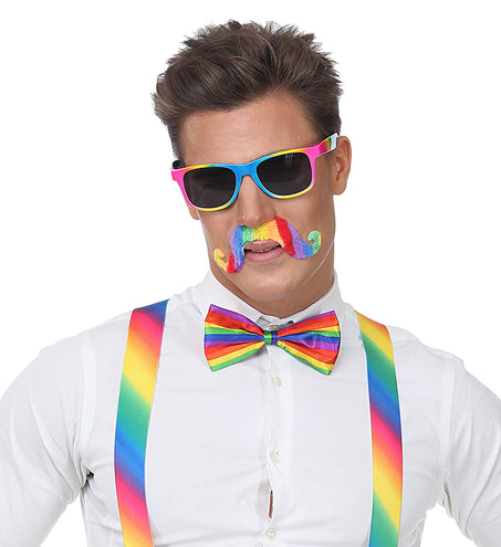 e-carnavalskleding-SYK Snor regenboogkleuren