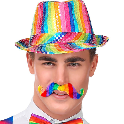 e-carnavalskleding-SYK Snor regenboogkleuren