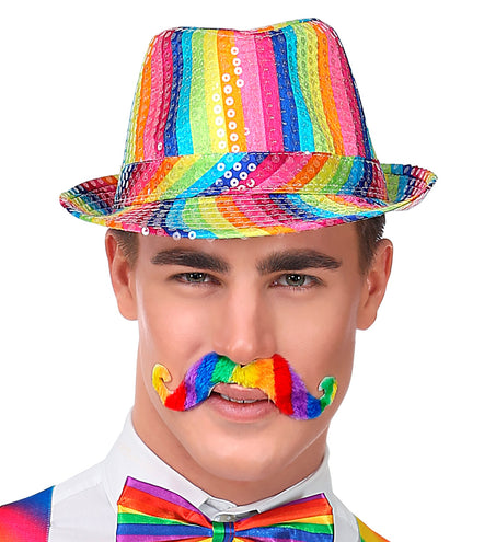 e-carnavalskleding-SYK Snor regenboogkleuren