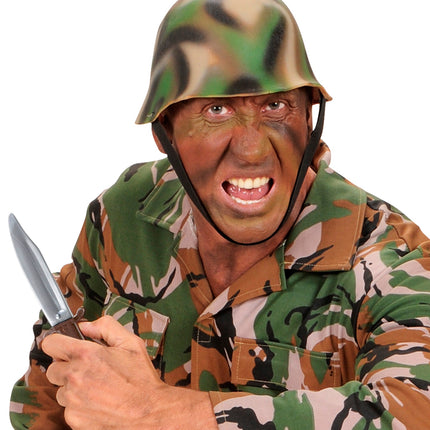 e-carnavalskleding-SYK Soldaten dolk in camouflage schede