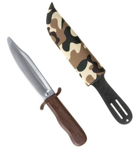 e-carnavalskleding-SYK Soldaten dolk in camouflage schede