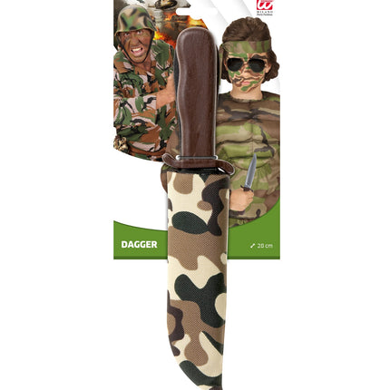 e-carnavalskleding-SYK Soldaten dolk in camouflage schede