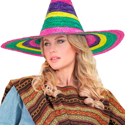 e-carnavalskleding-SYK Sombrero 50cm veelkleurig Annie