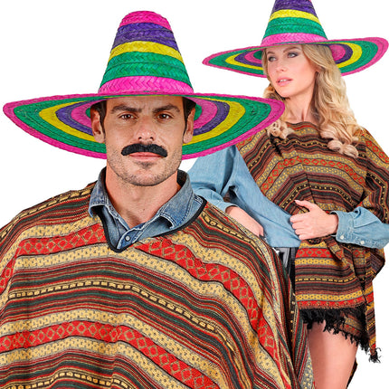e-carnavalskleding-SYK Sombrero 50cm veelkleurig Annie