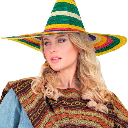 e-carnavalskleding-SYK Sombrero 50cm veelkleurig Hannie