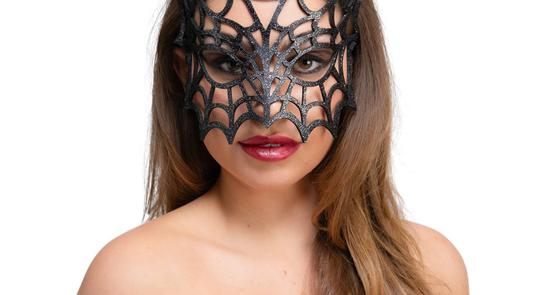 e-carnavalskleding-SYK Spinnenweb masker Glitter