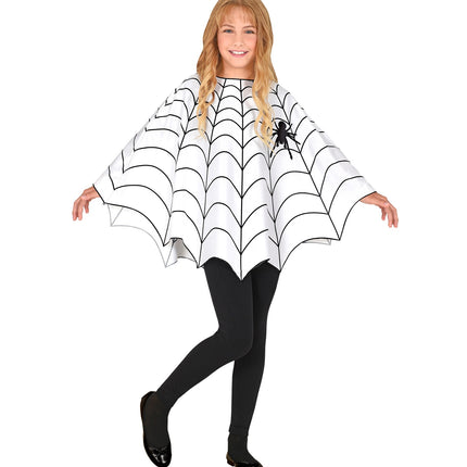 e-carnavalskleding-SYK Spinnenweb poncho kinderen