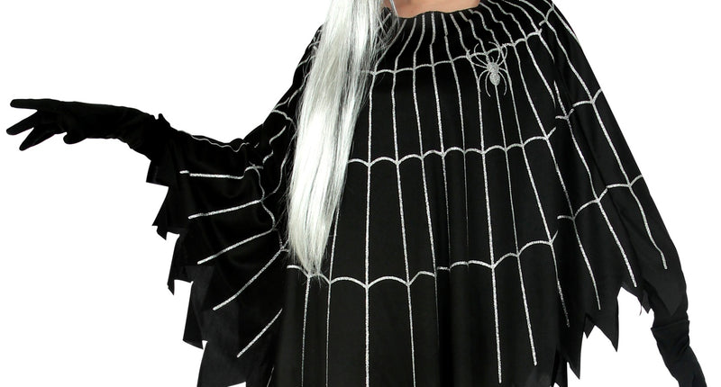 e-carnavalskleding-SYK Spinnenweb poncho volwassenen