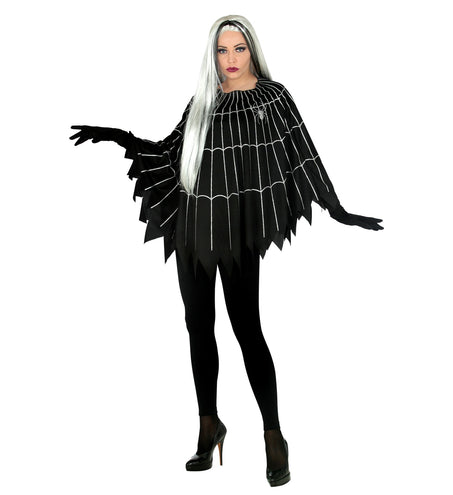 e-carnavalskleding-SYK Spinnenweb poncho volwassenen