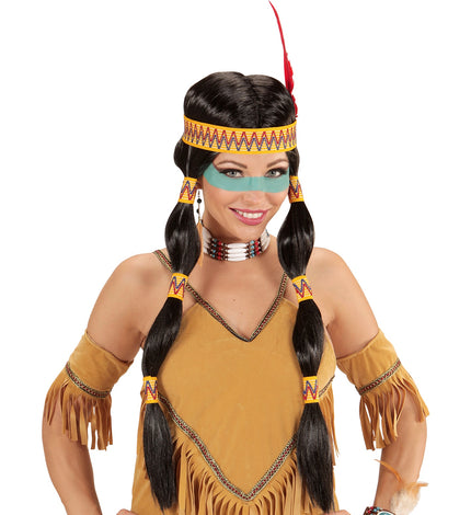 e-carnavalskleding-SYK Squaw indianen pruiken voor carnaval