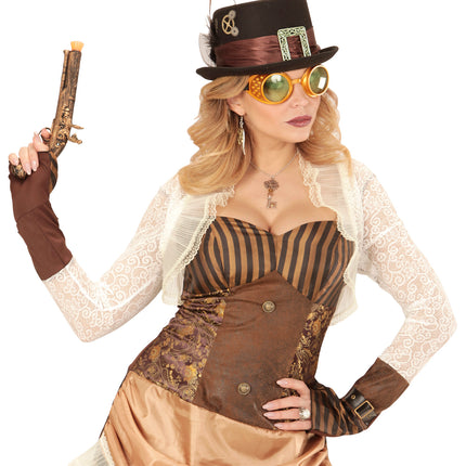 e-carnavalskleding-SYK Steampunk bril gouden stofbril