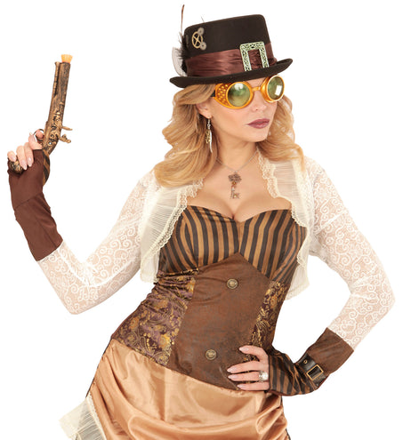 e-carnavalskleding-SYK Steampunk bril gouden stofbril