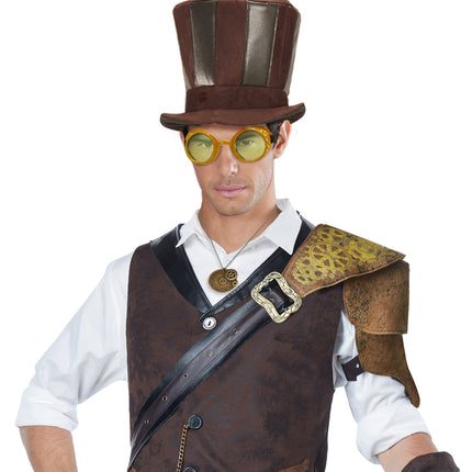 e-carnavalskleding-SYK Steampunk bril gouden stofbril