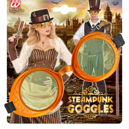 e-carnavalskleding-SYK Steampunk bril gouden stofbril