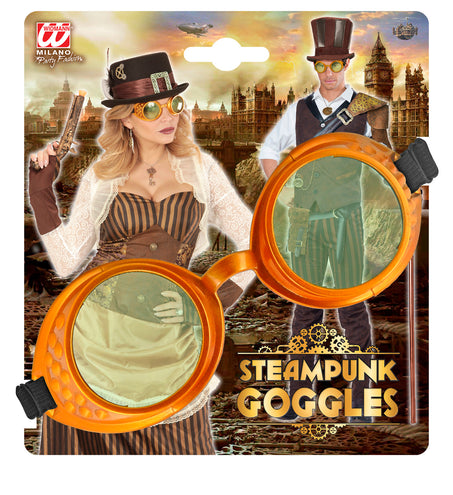e-carnavalskleding-SYK Steampunk bril gouden stofbril