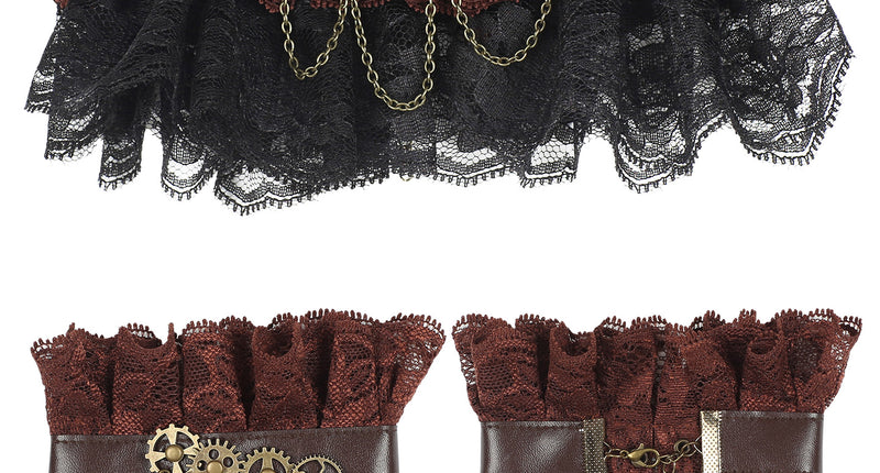e-carnavalskleding-SYK Steampunk choker en manchetten