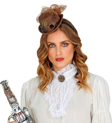 e-carnavalskleding-SYK Steampunk hoedje op haarband