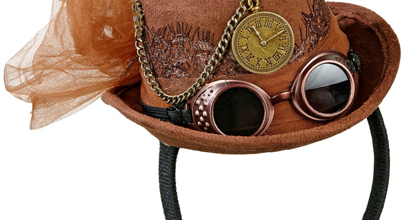 e-carnavalskleding-SYK Steampunk hoedje op haarband