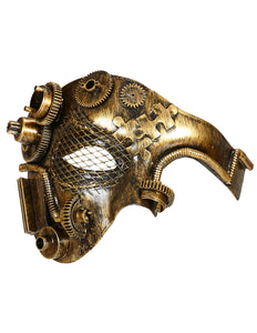 e-carnavalskleding-SYK Steampunk masker bruin goud